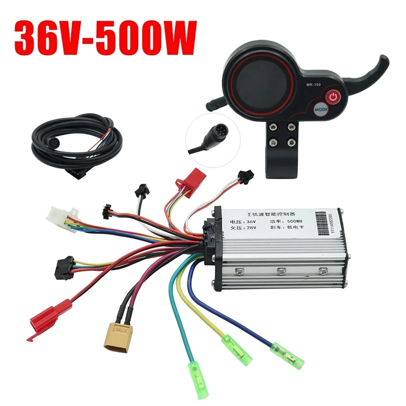 36V 500W Controller+MR-100 LCD Display Dashboard Meter for Electric Scooter Accessories