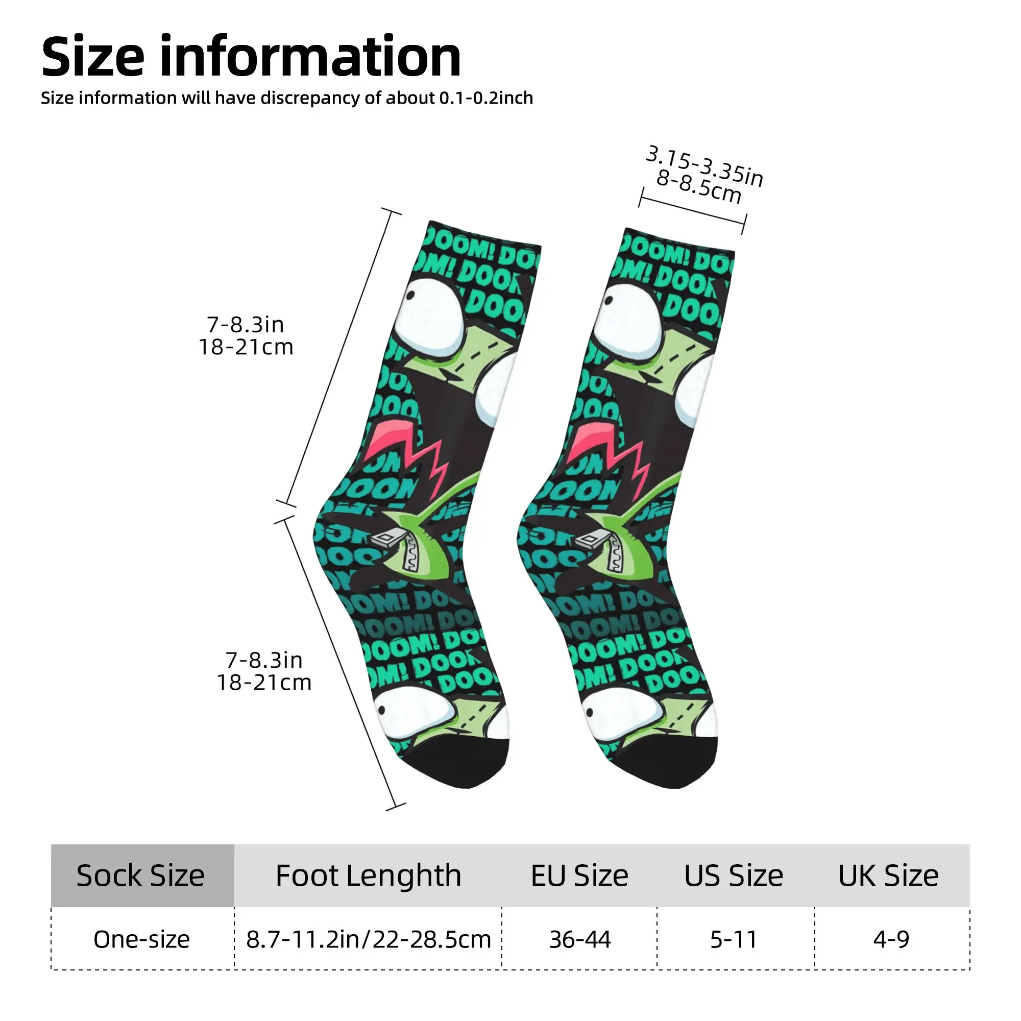 Носки Invaders Zims, чулки для отдыха, мягкие дышащие носки для скейтборда, противоскользящие носки с осенним узором