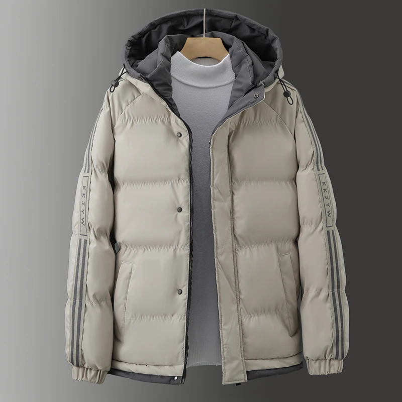 

Мужская очень теплая куртка из хлопка с капюшоном, утепленная, морозостойкая, повседневная, приталенного кроя, из полиэфирного волокна