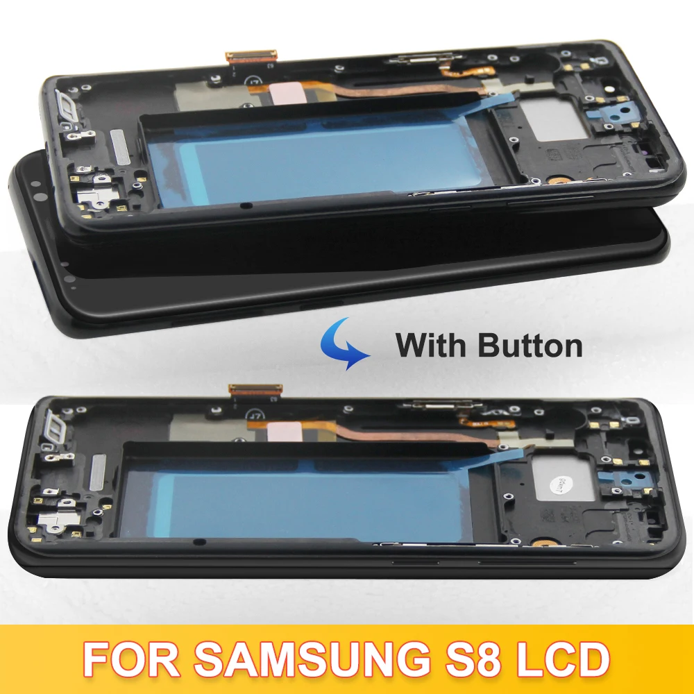 100% Tested S8 TFT LCD For Samsung Galaxy S8 G950 SM-G950FD Lcd Display Touch Screen Digitizer Assembly Replacement with Frame