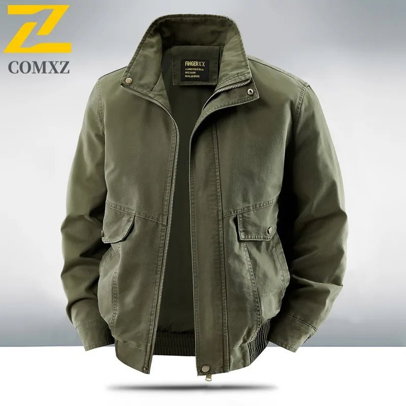

COMXZ осень-зима стираная мужская куртка весна осень повседневная легкая бейсбольная стильная модная рабочая одежда летная куртка летный костюм