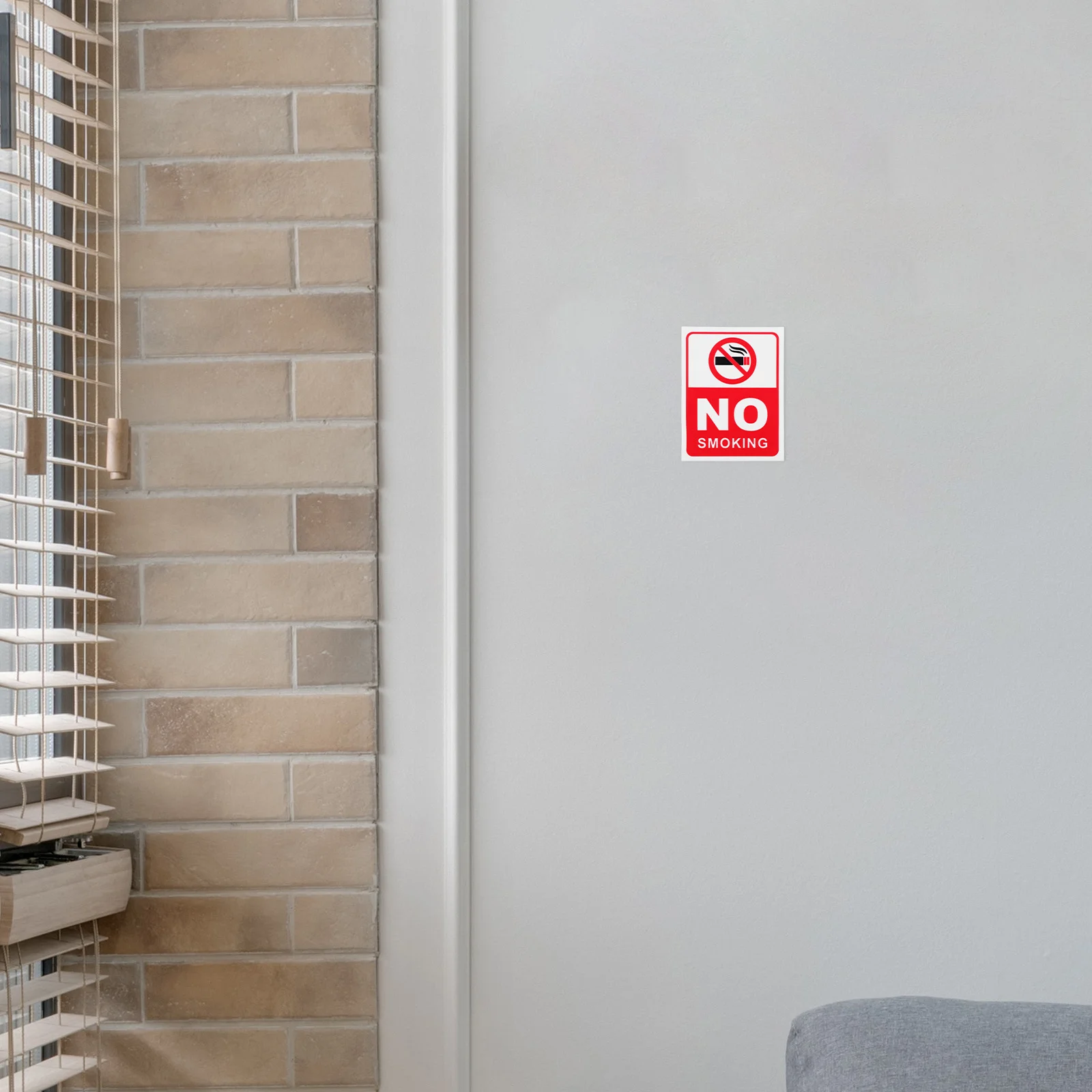 6pcs No Smoking Sign Stickers Self-Adhesive Waterproof Decal For Office Hotel Wall Door Window Glass Safety