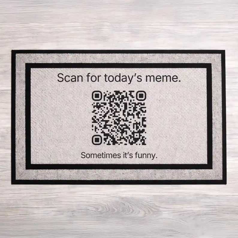 Funny Doormat Scan QR Code Welcome Mat Customized Your QR Code Design Rugs New Meme Every Day Stylish Unique Housewarming Gift
