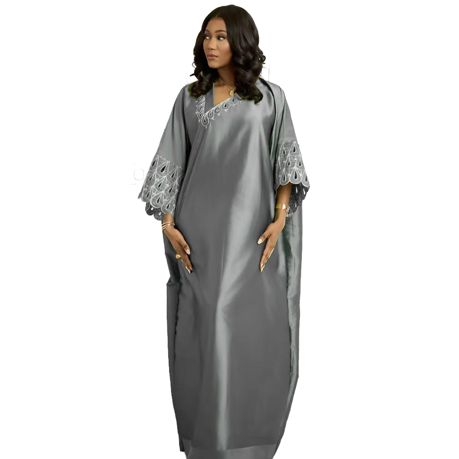 African Dresses For Women Luxury Boubou Material Rich Embroidery Design