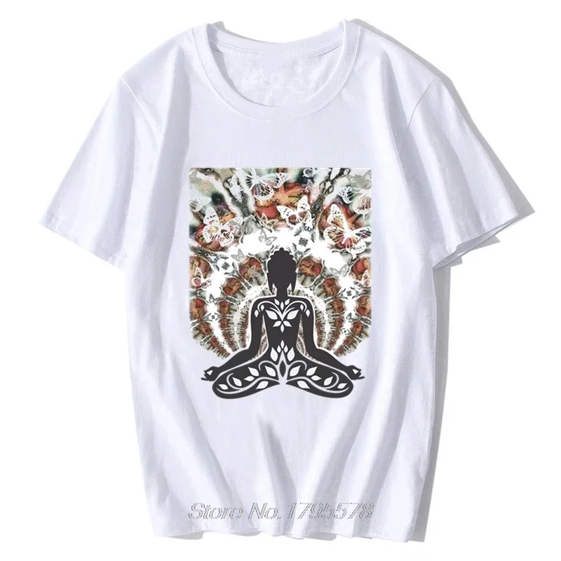 Damen Yogatraining T-shirt Buddha Chakra Meditation India Zen Hobo Boho Frieden T Shirt Men Women Cotton Tshirt Tees