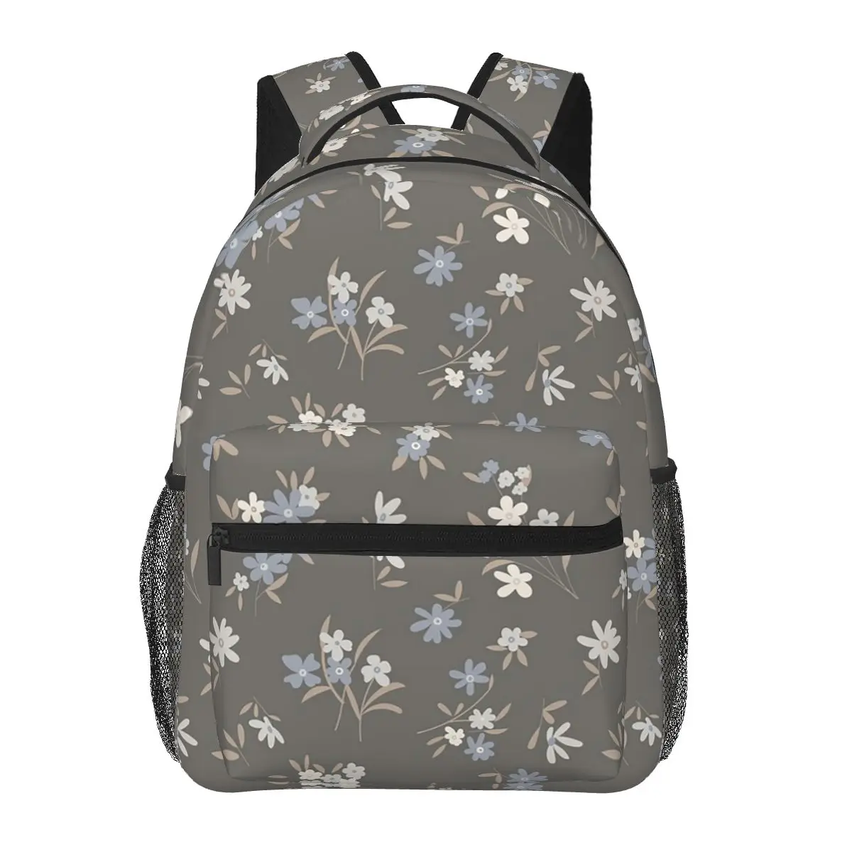 

Grey Ditsy Floral Backpacks Boys Girls Bookbag Students School Bags Cartoon Laptop Rucksack Shoulder Bag Large Capacity