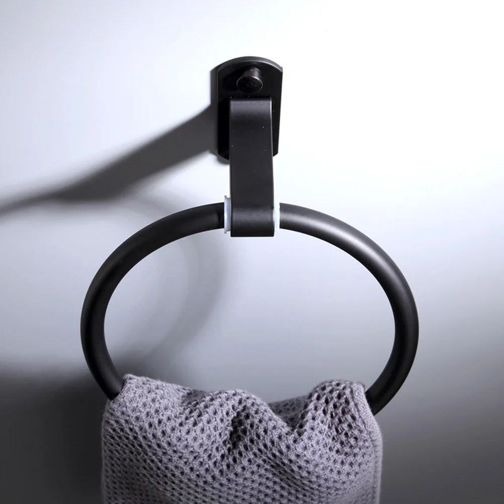 

Stylish Wall-Mounted Towel Ring High Grade Aluminum Bathroom Towel Storage Hanger Anti-Rust Home Supplies