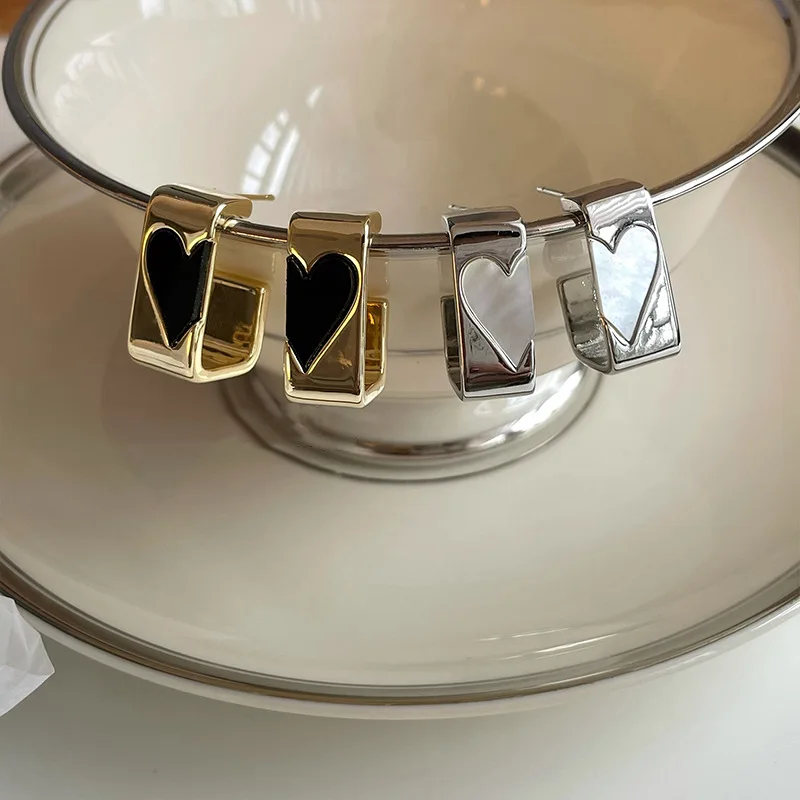 Unusual Splice Heart Square Earrings for Women New Design Trend Romantic Love Earrings Fashion Jewelry Unique Accessories
