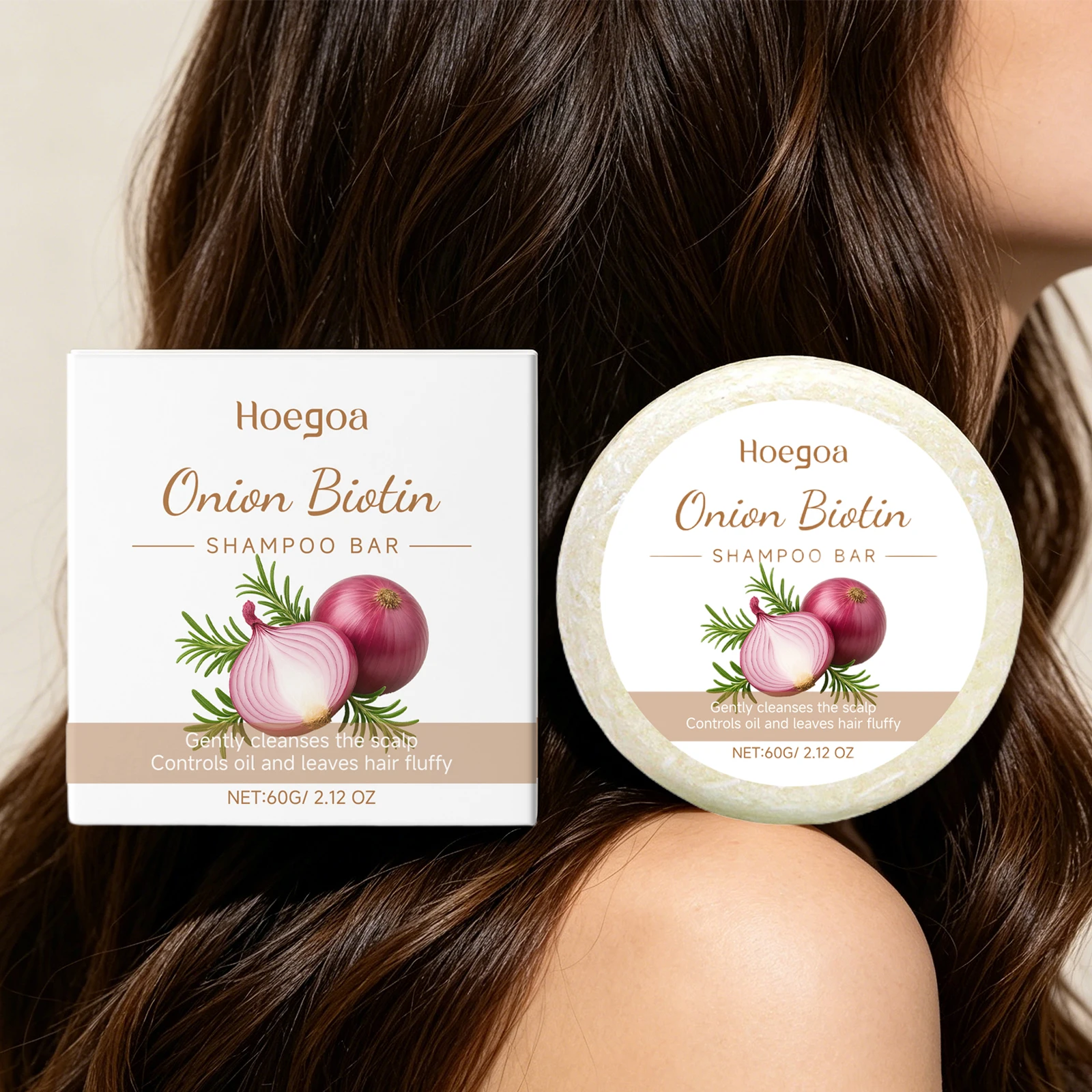Champú y Jabón con Cebolla y Biotina, Cuidado Capilar Natural, Anticaspa, Reduce las Puntas Abiertas, Cabello Seco y Encrespado, Cuidado Capilar para un Cabello Voluminoso y Suave