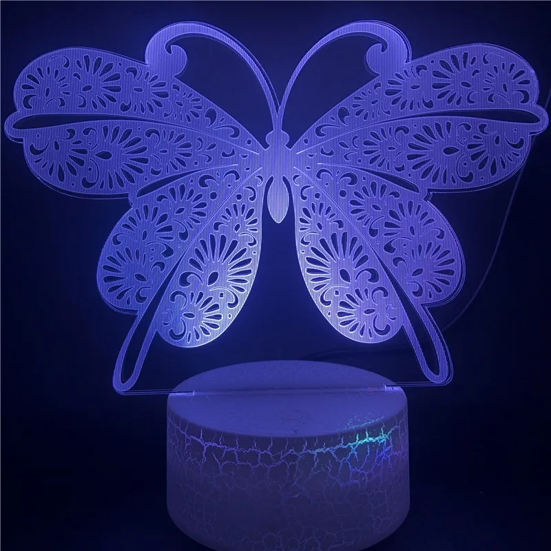 NIghdn lámpara de mariposa Led, luz de noche para decoración de habitación de niños, táctil, 7 colores cambiantes, USB, mesa, mesita de noche, regalo de cumpleaños y Navidad