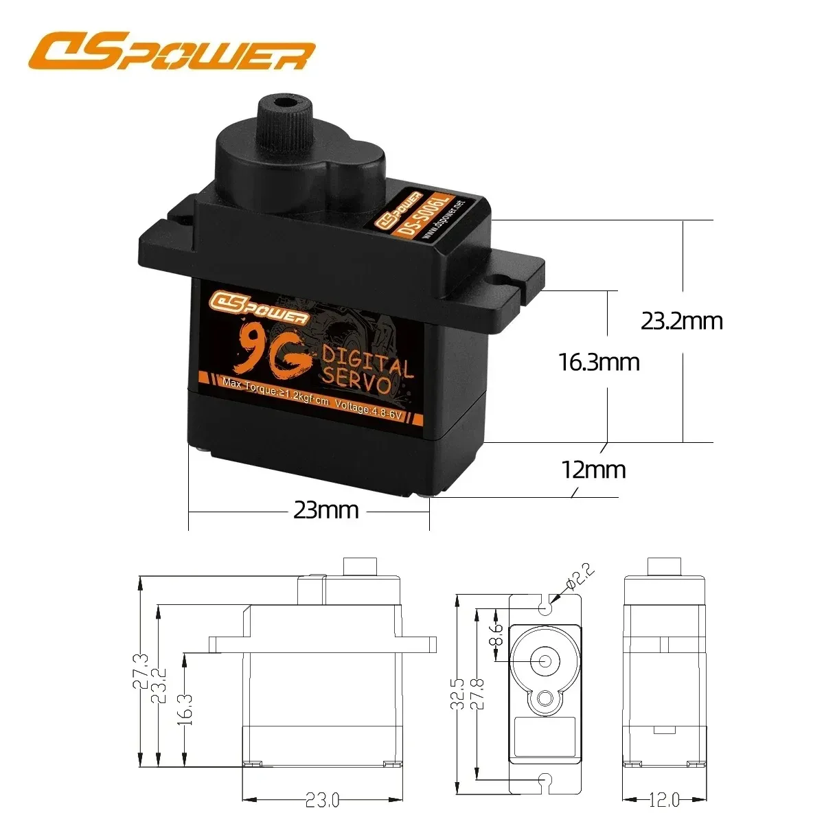 DSPOWER 9G Plastica Gear JR Spina Digitale Mini Micro Servo per RC Drone Aereo Elicottero Ad Ala Fissa Samll Drift Car Toy Robot