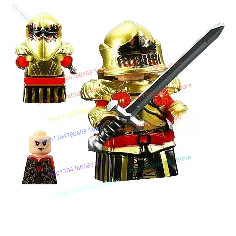 MOC Boneka Blok Bangunan Baru Boneka Mini Ksatria Standar Kartun Permainan Kartun Mainan Hadiah Koleksi Ornamen