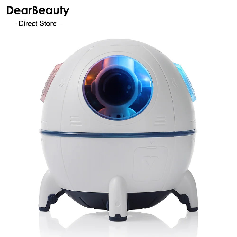 Humidificador de aire eléctrico para cápsula espacial, difusor ultrasónico de vapor frío para aromaterapia, con luz LED, Humidificador de astronauta