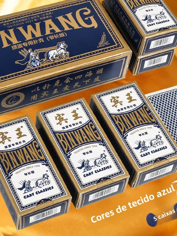 bin-wang-special-narrow-poker-cards-blue-core-paper-double-deck-5-boxes-10-sets-long-playing-cards-for-quan-dian-game