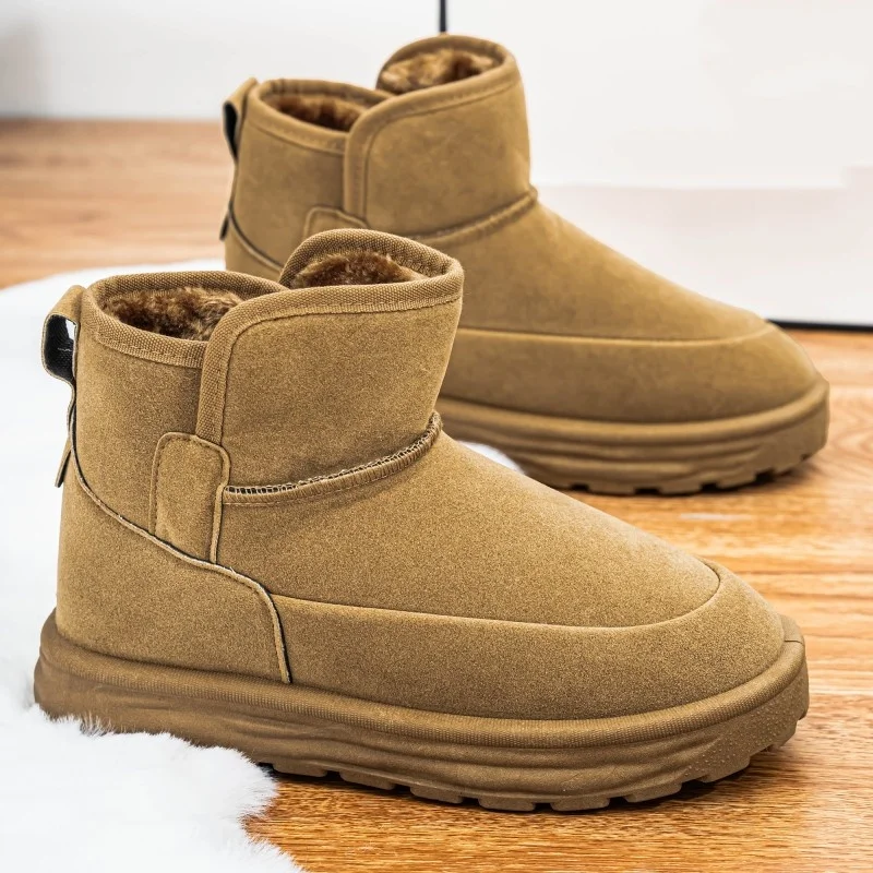 

Outdoor Plush Warm Men's Snow Boots Winter High-Top Cotton Boots Waterproof Non-slip Short Ankle Boots Fashion Casual Work Shoes