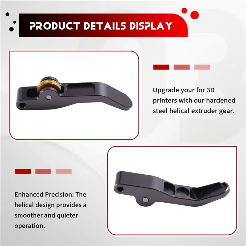 مجموعة تروس شعبية للطارد لمختبر بامبو P1P P1S X1C مخلب RNC مجموعة حلزونية من الفولاذ المقوى المطلي بالنانو لـ A1/Mini #3