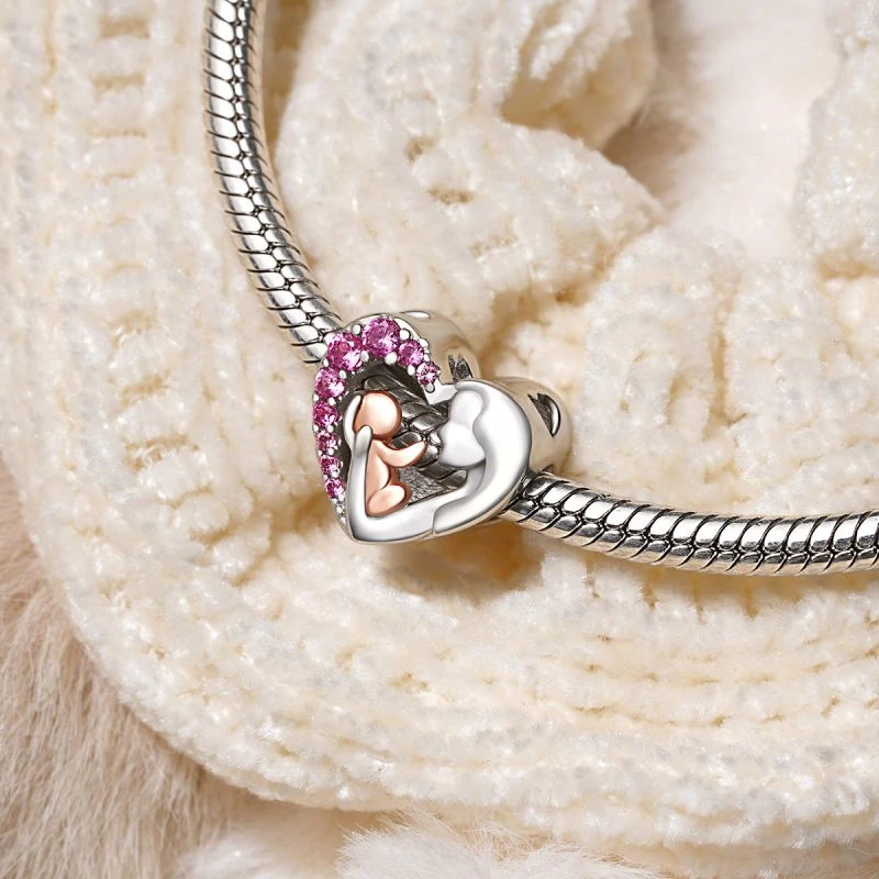 خريف شتاء جديد S925 SilverPlegnant الأم الأخوات خوذة مفتاح السيارة رائعة سحر صالح سوار قلادة DIY بها بنفسك المرأة مجوهرات #3