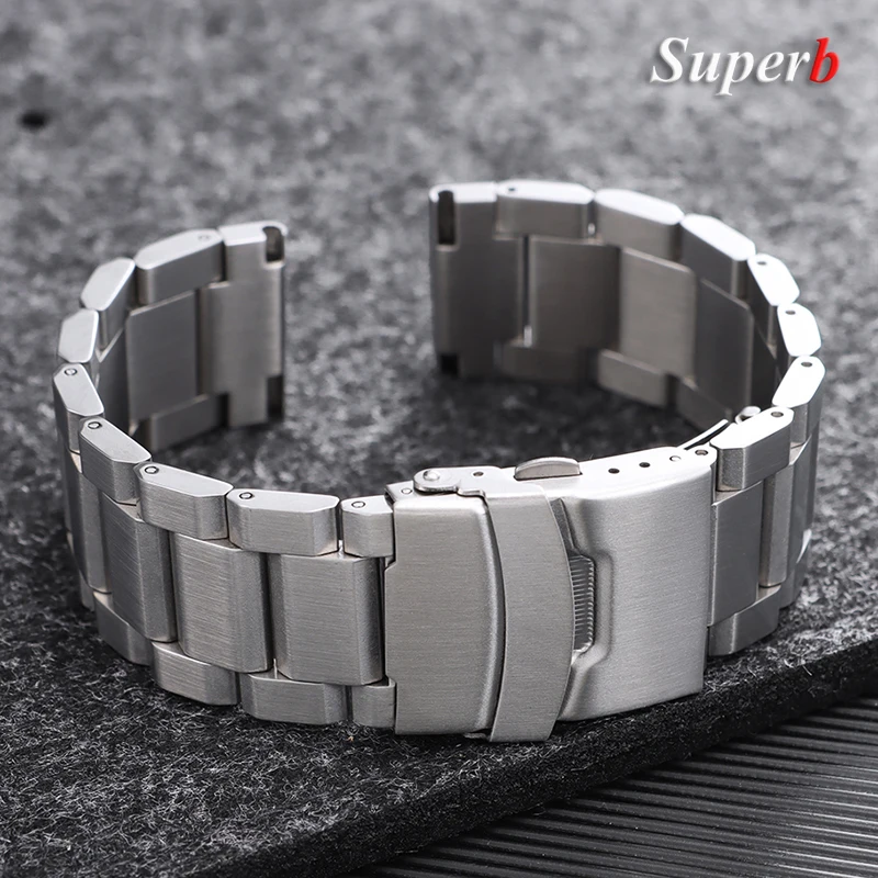 Solid Stainless Steel Watch Band for Seiko Black Metal Strap Luxury Bracelet For Samsung Galaxy Watch 18mm 20mm 22mm 24mm