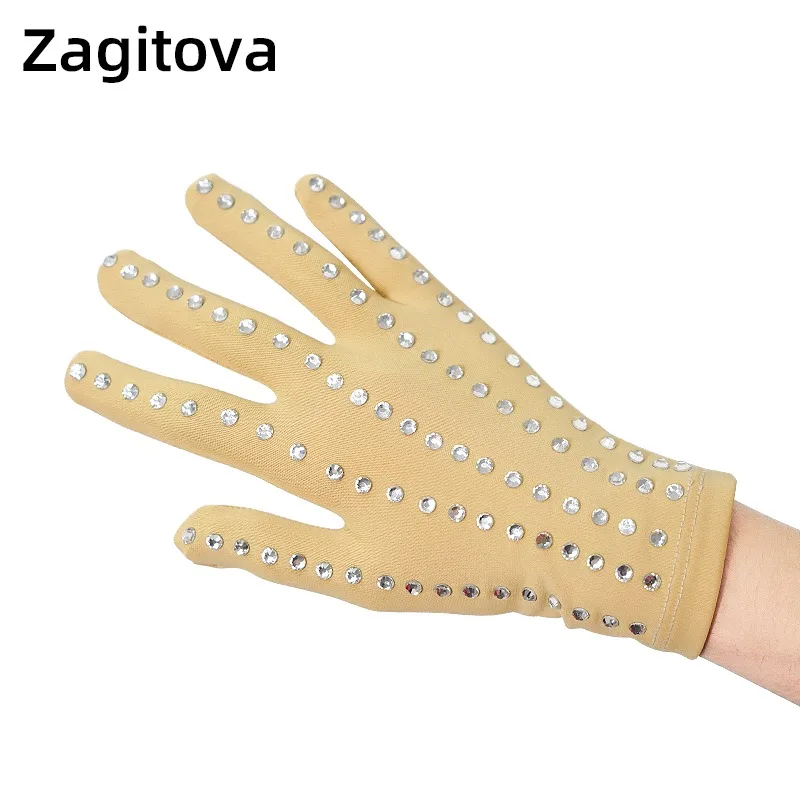 figure skating performance gloves for girls hot stamping magic gloves anti slip multi-color customized accessories with drill