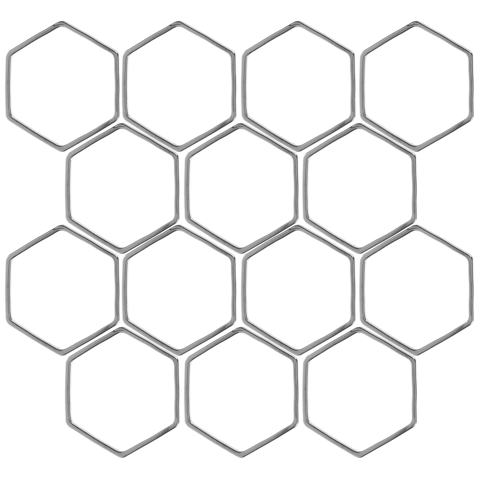 50Pcs Hexagon Earring Charms Copper DIY Jewelry Making Supplies Bezel Pendant Connectors for Earrings Bracelets Necklaces