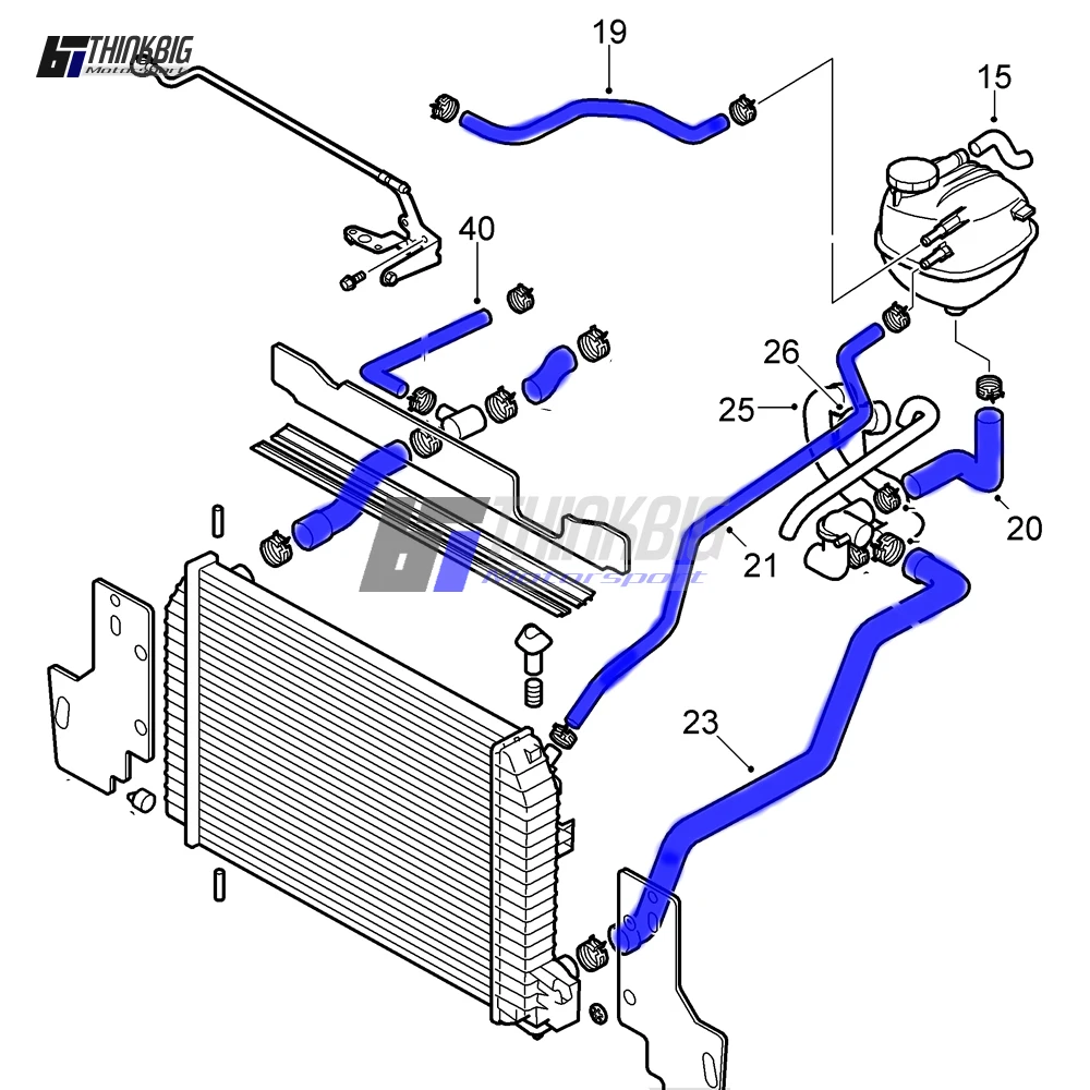 Silicone Radiator Hose Kit For 03-12 Saab 9-3 2.0T B207