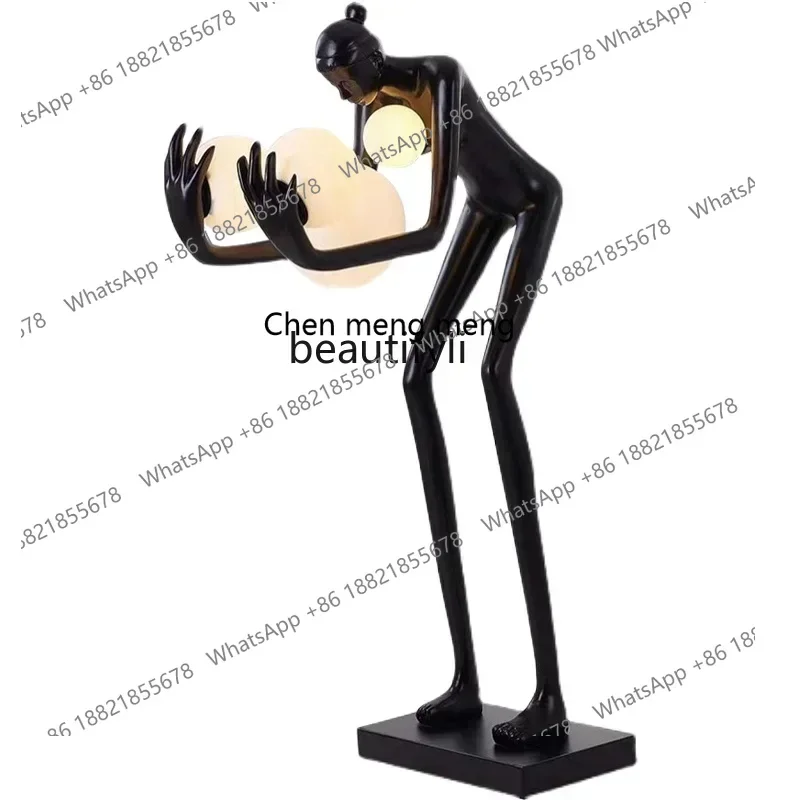 

X 0R Humanoid art sculpture ball floor lamp designer, creative large-scale human ornament in the living room lobby exhibition h