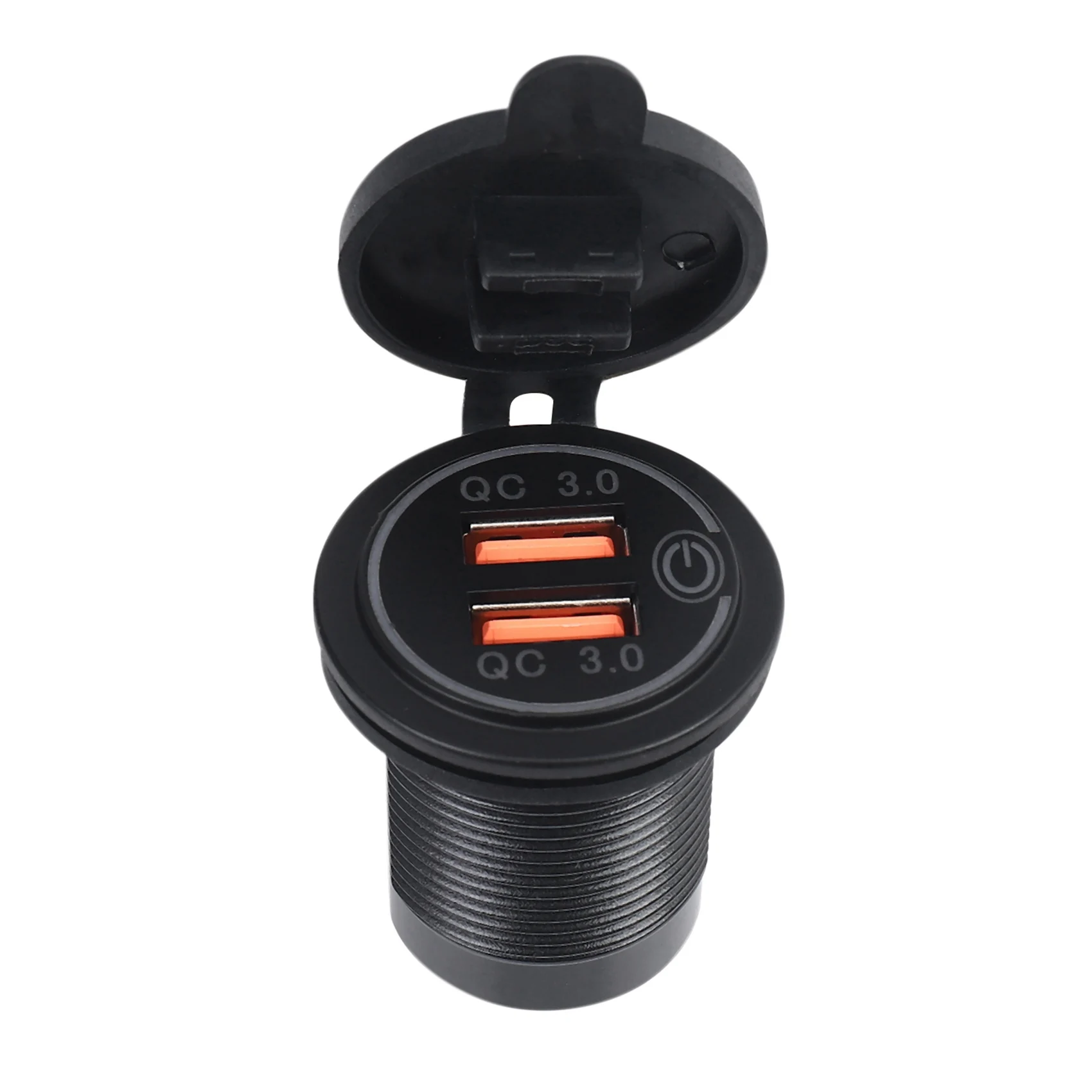 Compact 10X Quick Charge 3.0 Dual USB Car 12V 36W USB Fast With Switch For Boat Motorcycle Truck Golf Cart Green