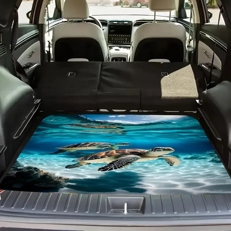 1pc Bohemian Anime-Themed Car Trunk Mat, Featuring A Minimalist Design. It Fits For All Vehicle Types, Is Fashionable And Long-L
