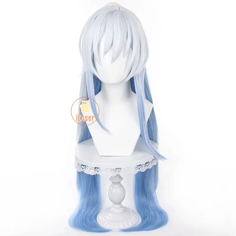 

Honkai Star Rail Jingliu Cosplay Wig Blue White Gradient Long Hair Headband Jing Yuan's Master Xianzhou Luofu Party Women Props