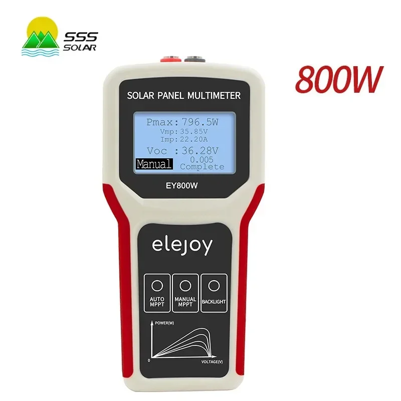 Elejoy EY800W MPPT Solar Panels 800w Tester Multimeter Powered Parking Meter Smart Current Flash VOC Voltage Tester