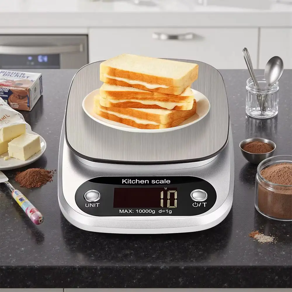10/5Kg Digital Kitchen Scale 0.1g/1g LCD Display Electronic Scale High Precision Stainless Steel Food Baking Scale Jewelry