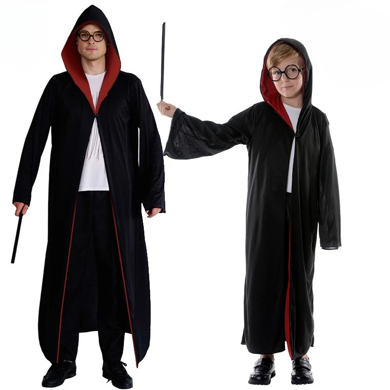 Disfraces de capa y bata de Harry Potter de Halloween para adultos y niños, disfraces de espectáculo escénico, disfraces de juego de rol de cosplay