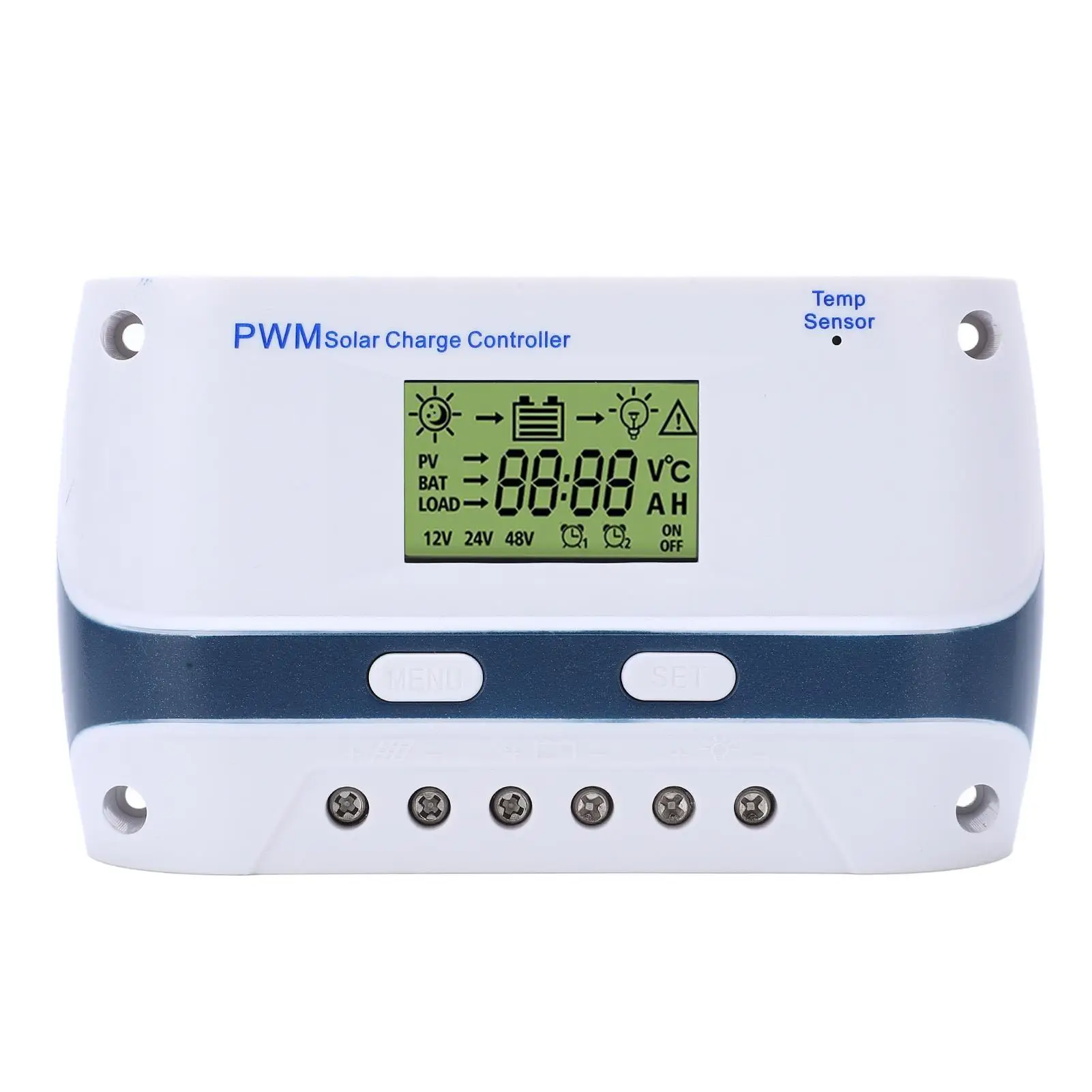 PWM Solar Controller Short Circuit Protection LCD Display Solar Battery Regulator 12V 24V Multiple Load Working