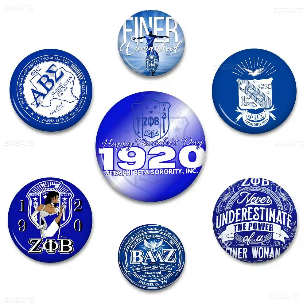 Zeta Phi Beta Sorority Anime Button Pin Handmade Brooch For Clothes Cartoon Badge Backpack Decoration Jewelry Accessories