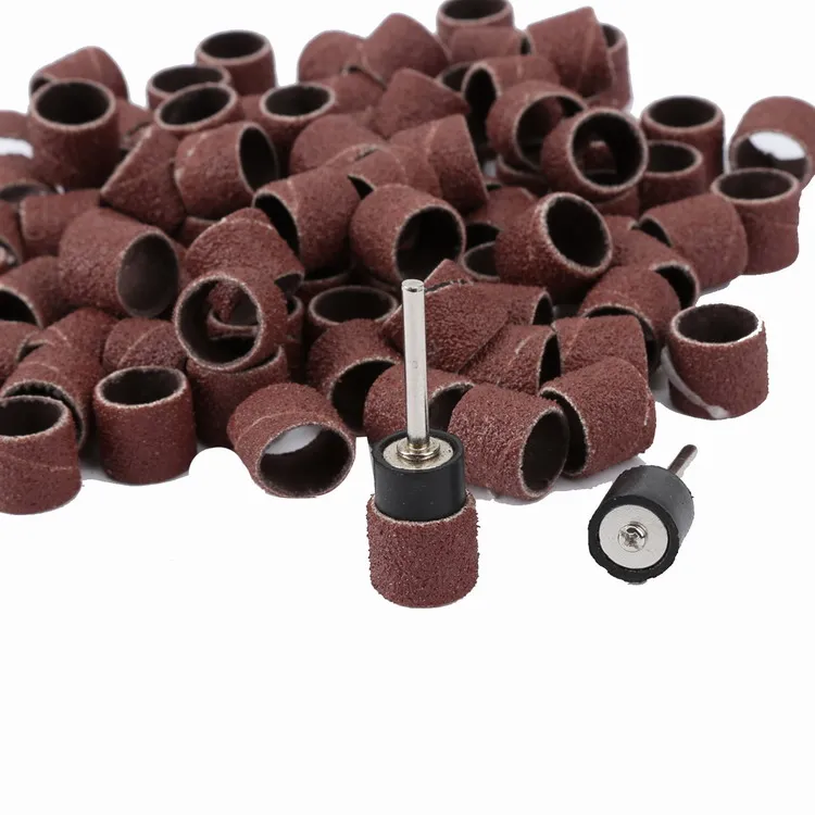 100Pcs Dremel Accessories 12.5mm Grit 80# Sanding Bands +2Pcs 3.17mm Sanding Drum Mandrel Dremel Rotary Tool Nail Drill Bits