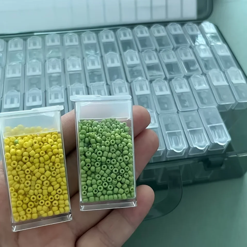 Set mit 64 grauen Kunststoff-Aufbewahrungsbehältern – Organizer für Schmuck, Anhänger und Accessoires; DIY-Diamantmalerei-Aufbewahrungsbox – Detail 6