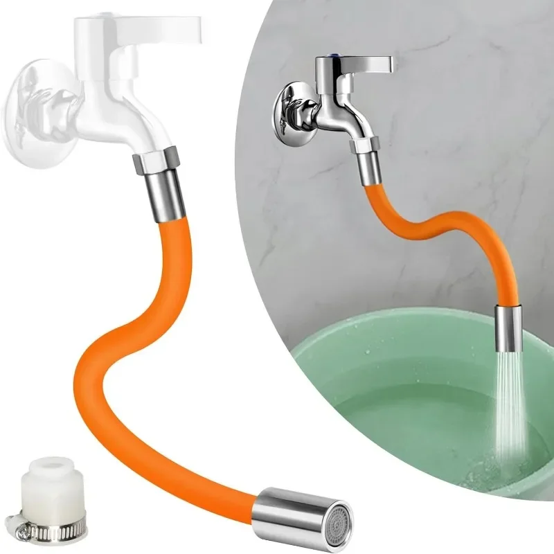 1pc Water Faucet Extension Pipe Universal Flexible Extended Water Pipe Anti-Splash Extension Pipe