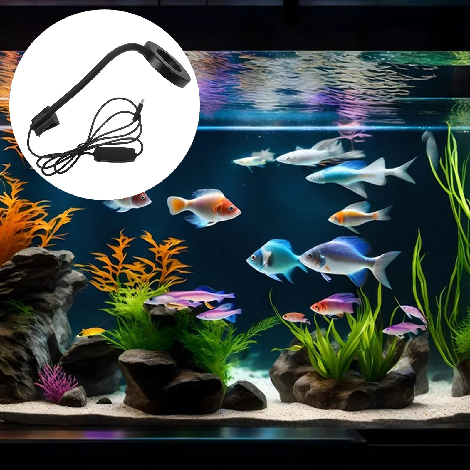 

LED Aquarium Light Fish Tank Lamp Stable Durable Easy Installation Beautiful Aquarium Accessory Bright Lighting