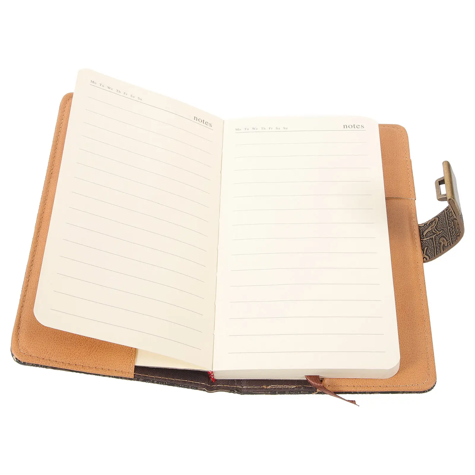 Retro Notebook Imitation Design Lockable Business Notebook Suitable for Students Office Conference Travel Planning