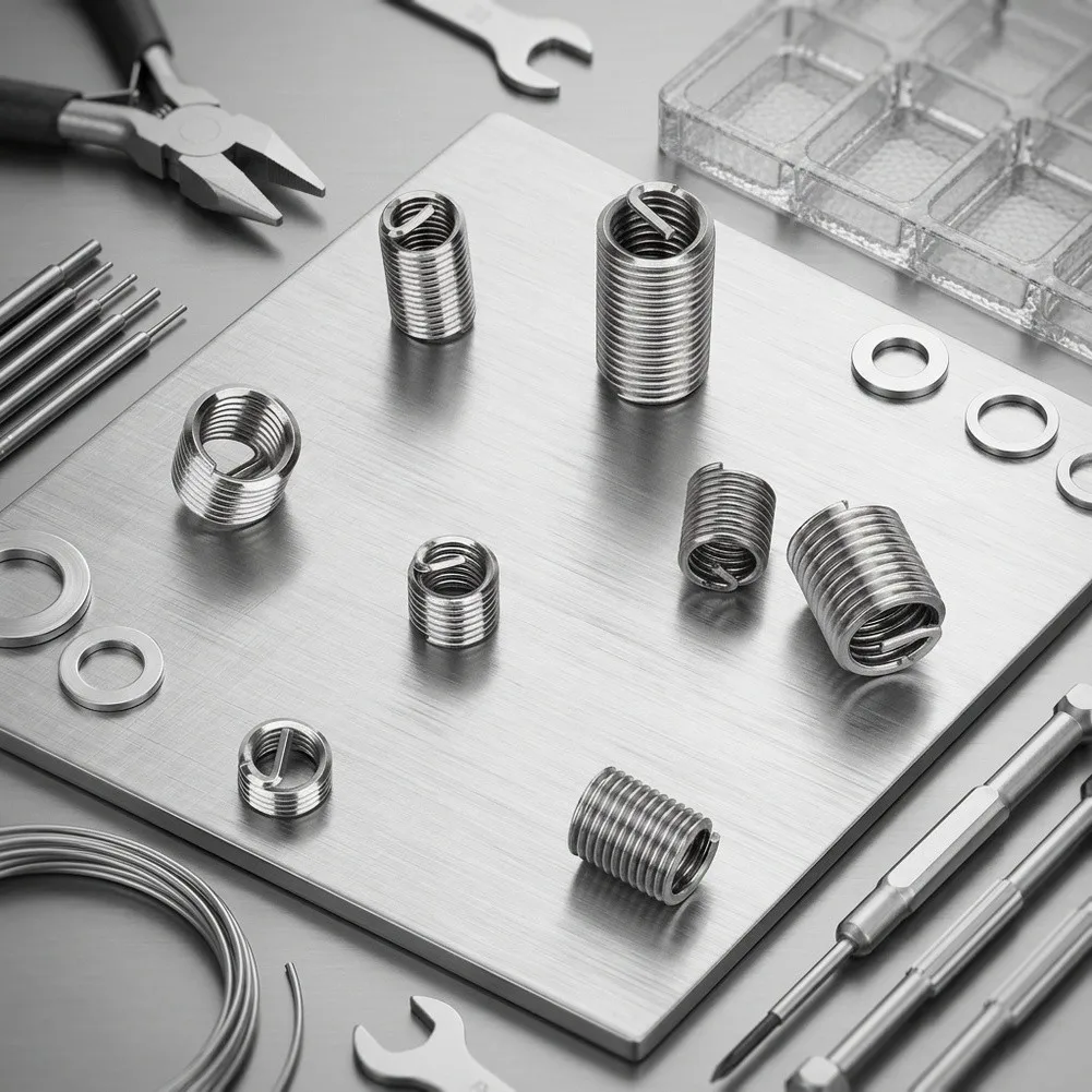 200pcs 304 Stainless Steel Wire Thread Inserts Set Wire Thread Sheaths With Different Length To Choose For Thread Repair