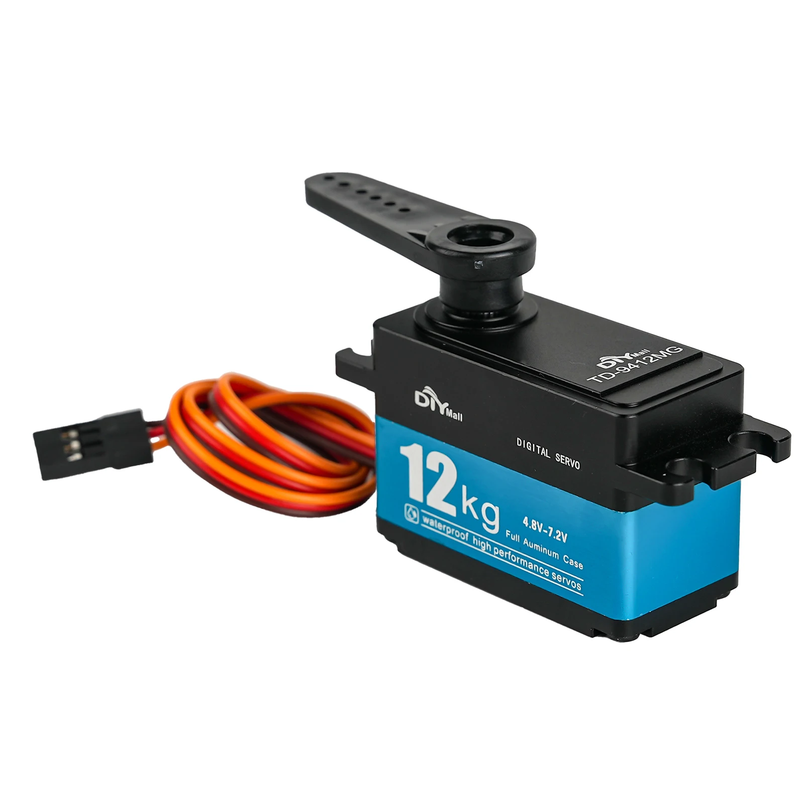 TD-9412MG Vollmetall-Digitalservo 12 kg Kohlebürstenmotor mit hohem Drehmoment 180/270/360 Grad kurzes Servo für 1:10 1:8 RC-Automodell