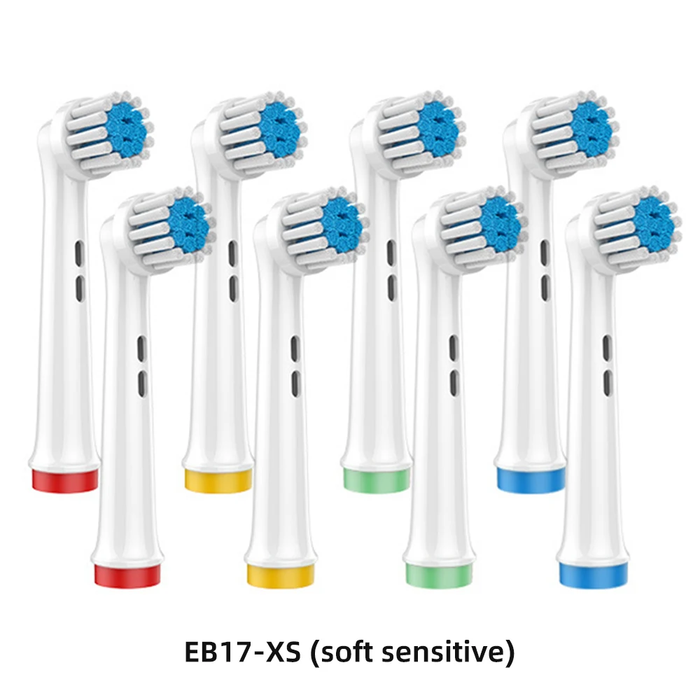 Cabeças de Substituição Escova Elétrica, Escova de Dente Sensível Suave para Oral B, Bicos Toothbrush, EB17-XS, 8 Pcs, 12 Pcs, 16 Pcs, 20Pcs