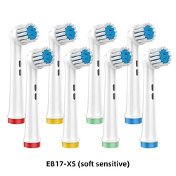 Têtes de rechange pour brosse à dents électrique, têtes de brosse à dents souples et sensibles pour brosse à dents Oral B, buses EB17-XS, 8 pièces, 12 pièces, 16 pièces, 20 pièces