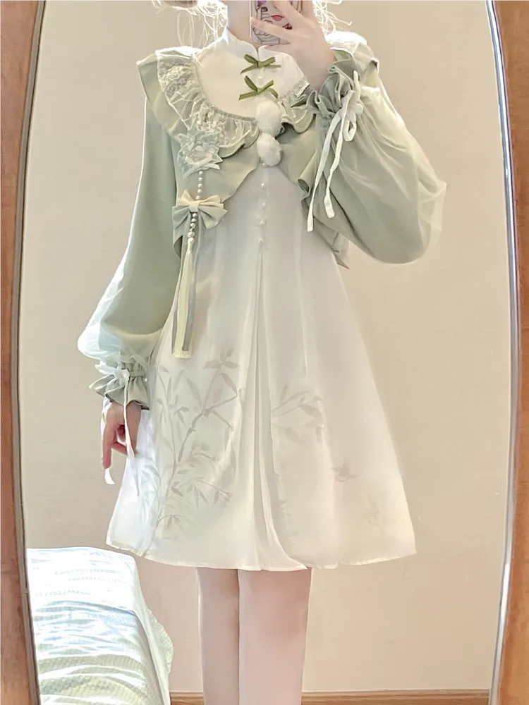

A two-piece set of new Chinese-style daily dress with strong sense design and Chinese style
