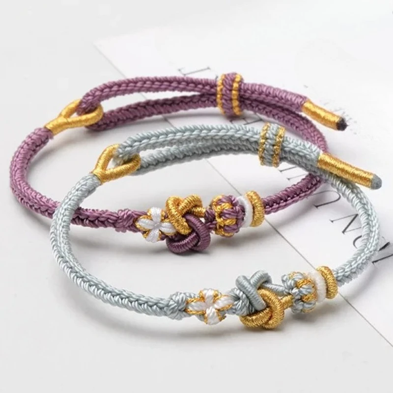 Fashion Hand Woven Adjustable Bracelets Concentric Knot DIY Hand Rope Women's and Men's Red Rope Bracelet Couple Jewelry