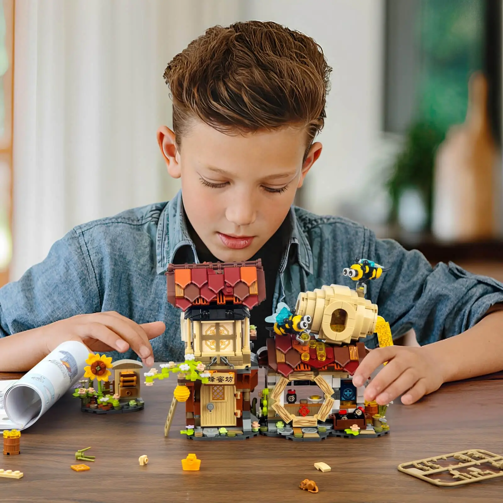 1242 pezzi Honey Workshop Mini set di costruzione MOC creativo fai da te simulazione architettura blocchi giocattolo da collezione per bambini 8-12 regali