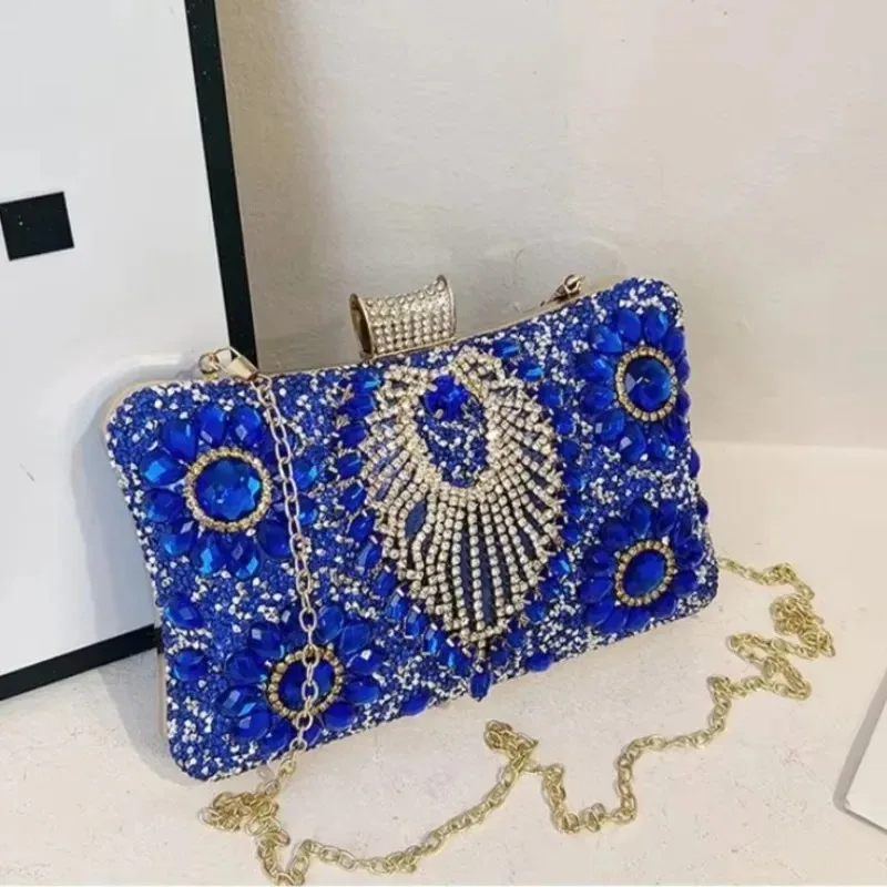 

Diamond Chain Banquet Party Handbag Fashionversatile Exquisite Lipstick Shoulder Bag Light Luxury Nightclub Diagonal ShoulderBag