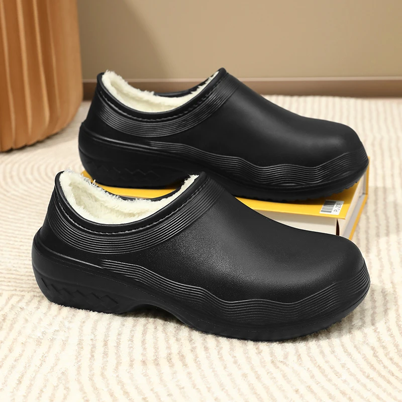 

YRZL Men Winter Slippers Thermal House Shoes Non-Slip Warm Fuzzy Lining Comfortable Indoor Outdoor Anti-Skid for Men Slippers