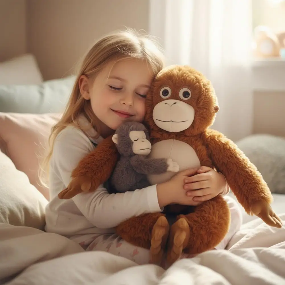 35cm Cartoon Gorilla Plush Toy Chimpanzees Monkey Soft Stuffed Doll Backpack Car Bag Room Decor Kid Gift Plushies Dolls Toy