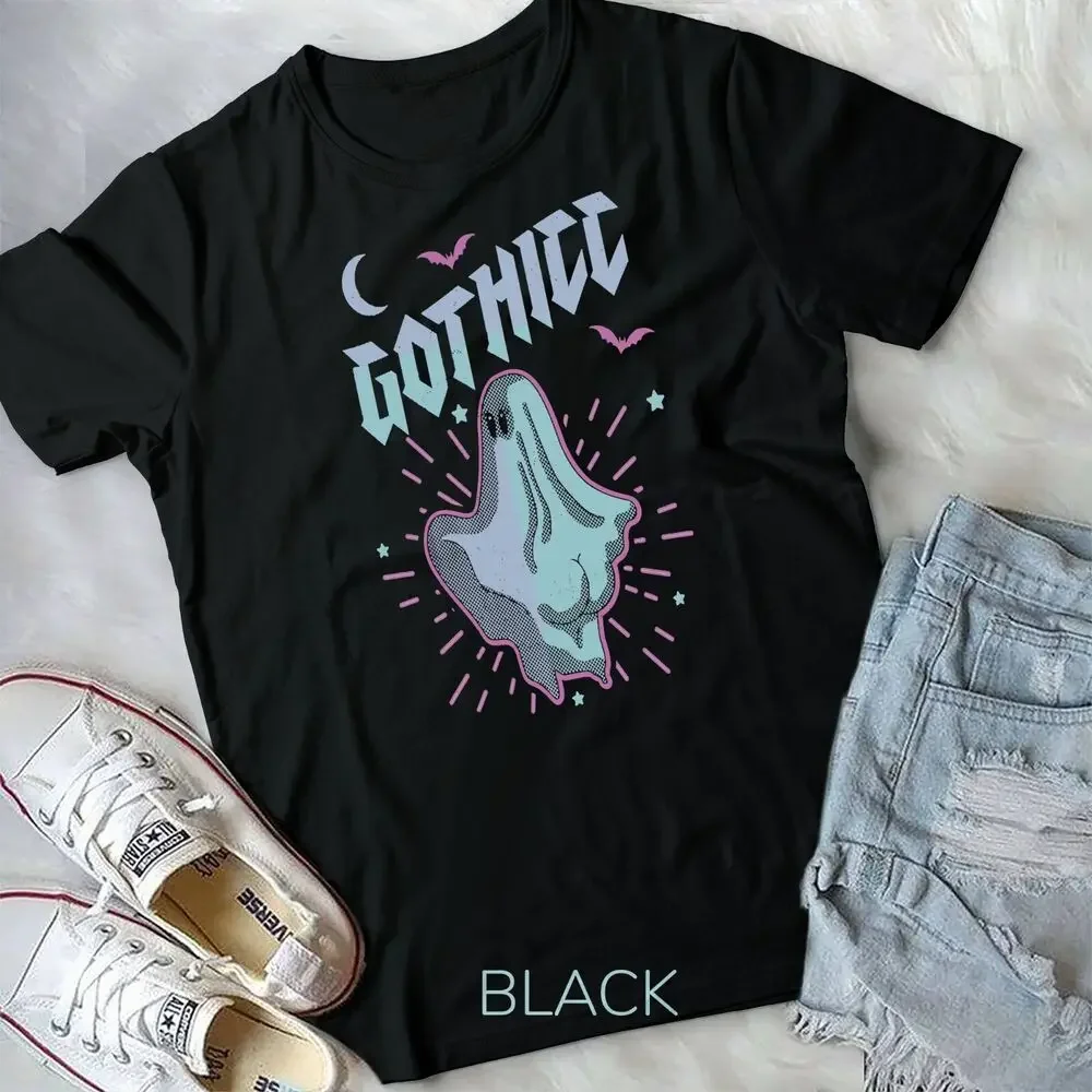 Gothicc Thicc Goth Aesthetic Pastel Cute Ghost Halloween Unisex T-shirt High Quality 100%Cotton Short Sleeve